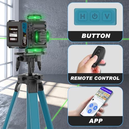 Niveau Laser Chantier Autonivelant 4×360° Batterie 2×5000 mAh Indice IP54 Batiment Carreaux