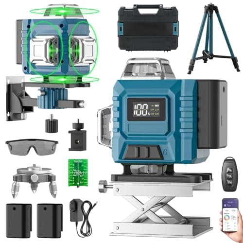 Niveau Laser LaserPro 4D 16 Lignes 360° Chantier Batterie Longue Durée Affichage LED App & Télécommande Niveau Laser Aut
