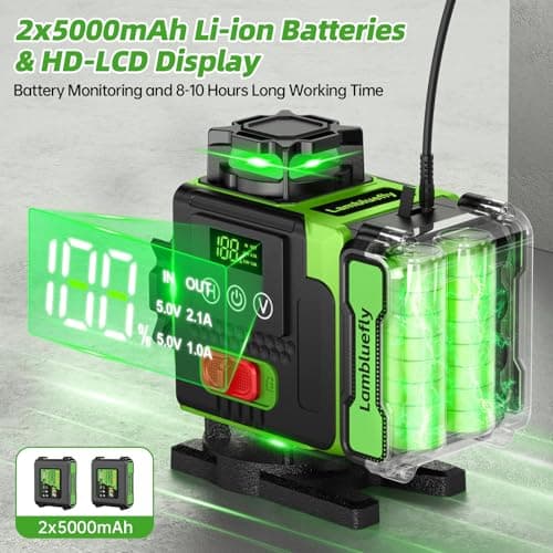 Niveau Laser Niveautech 4D 16 Lignes 360° Chantier Batterie 5000mAh Affichage LED App Télécommande Étanche IP54