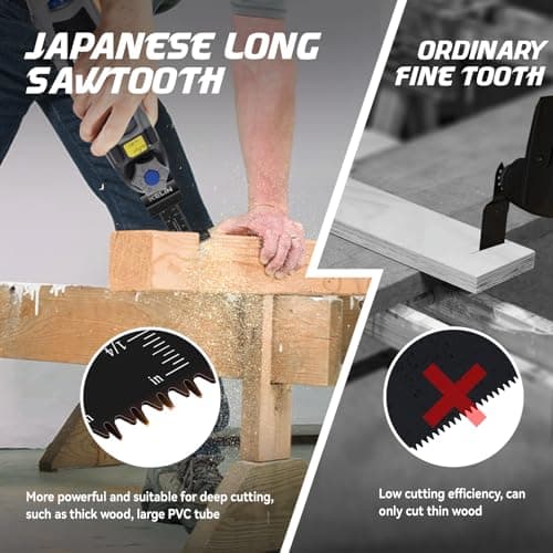 KELIN Lot de 16 lames de scie multifonction with sharp Japanese teeth - Outillages oscillants - Traversées nettes pour b