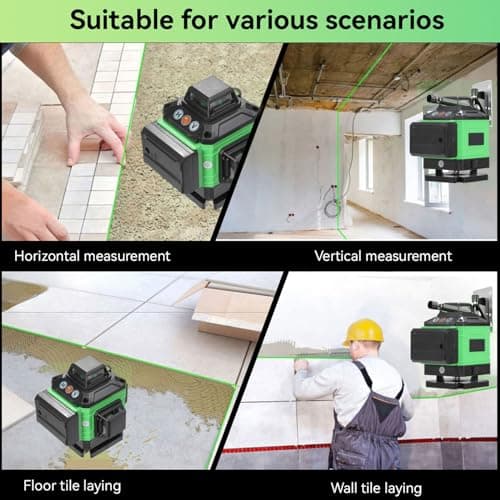 Niveau laser 4D 16 Lignes Niveau Laser Vertical Horizontal Autonivelant 4 x 360° 2600 mA Batteries rechargeables IP54 Su