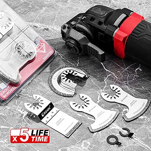 EZARC lame oscillante diamantée, précises et durables pour enlever le mortier de joint, adaptées aux professionnels, pac