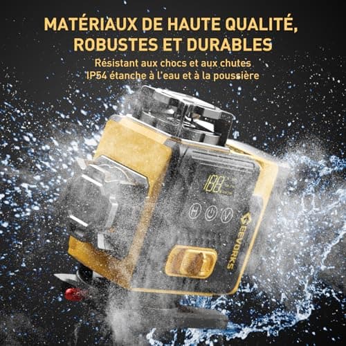 Geevorks Niveau Laser Professionnel Autonivelant 25m Portée avec Trépied 1.2m & Télécommande