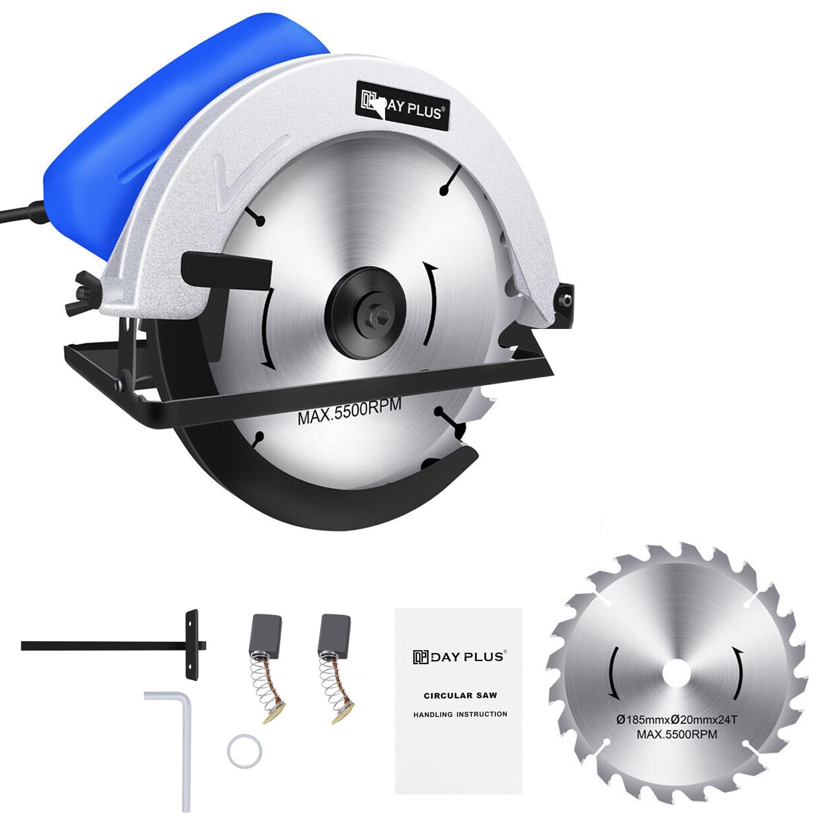 Scie circulaire 900W électrique avec guide laser pour professionnels, coupe précise jusqu'à 45 ° et profondeur maximale