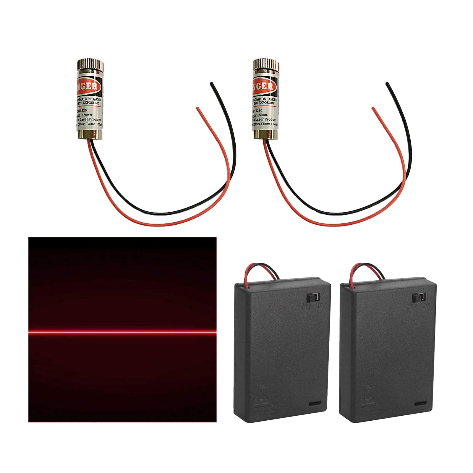 Modules laser rouges focalisables Global Recycled Standard mis au point réglable 3-5 V 650 nm pour correction et alignem