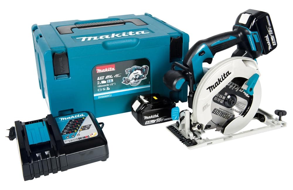 Scie circulaire MAKITA 18V LXT 165 mm 2x5,0 Ah MAKPAC - DHS680RTJ  
Scie circulaire MAKITA 18V LXT 165 mm MAKPAC pour pr
