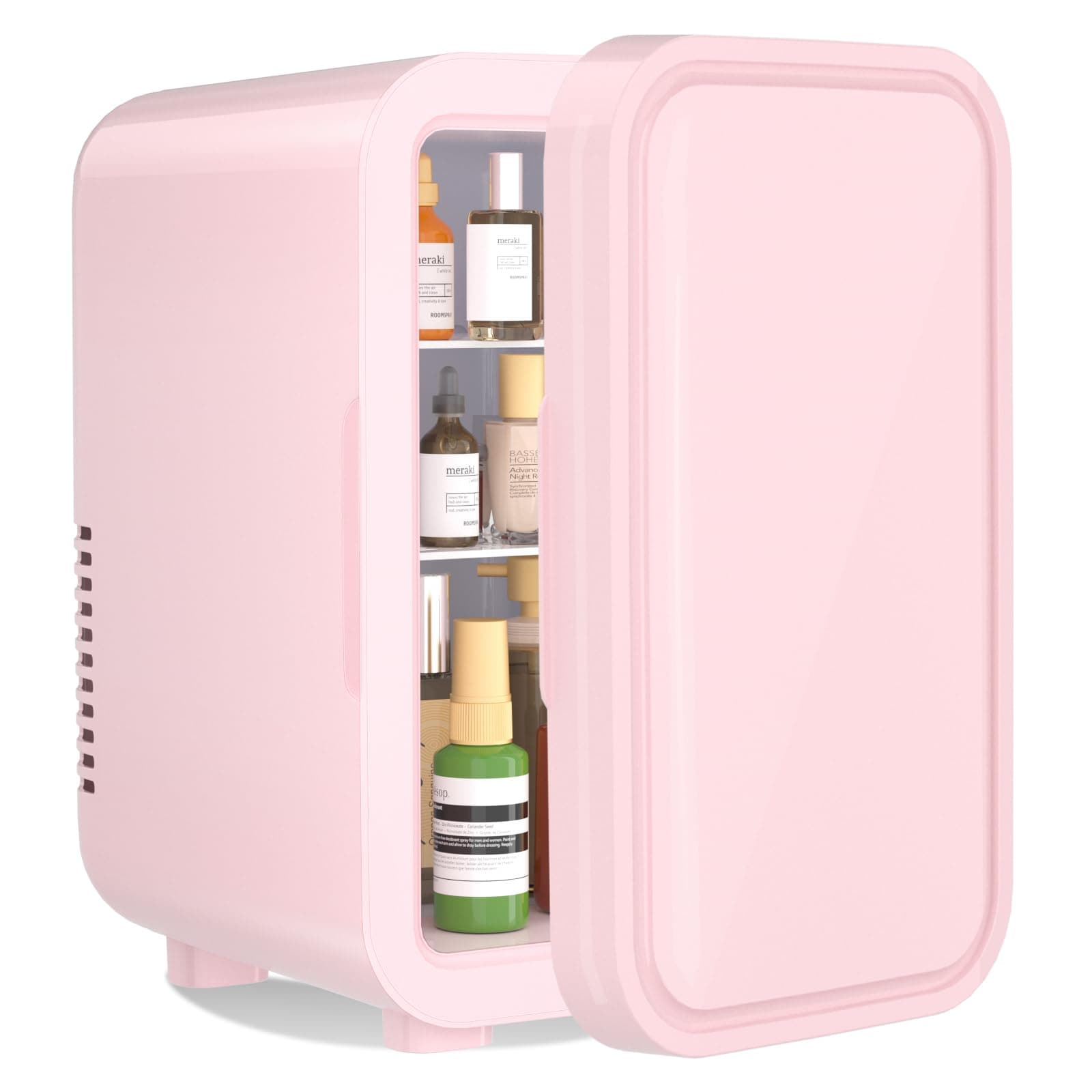 YASHE Mini réfrigérateur 6 litres thermoélectrique, pour dormeuses/voitures, soins de la peau, rose