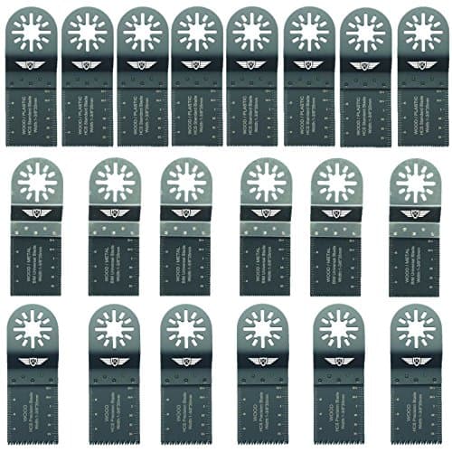 TopsTools UNKC20 lames de mélange 20 pièces pour outils multifonctions Bosch Fein Makita Milwaukee Ergotools Ryobi Worx