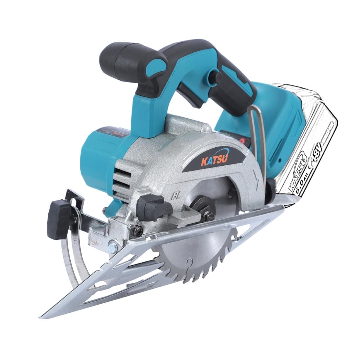 Scie Circulaire KATSU FIT-BAT 21V 5" Moteur sans Balai 13000RPM Profondeur de Coupe 30mm Incluse Lamelle 125mm