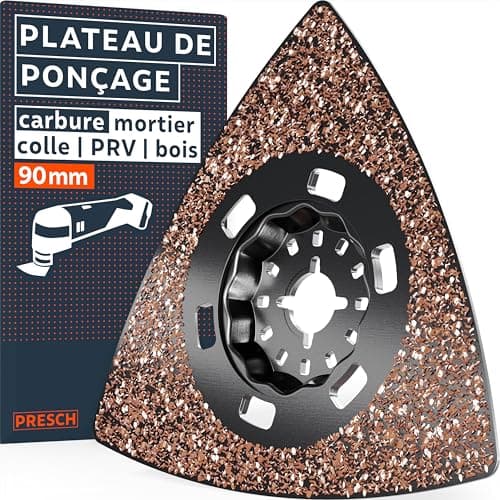 Presch Lame Scie Oscillante Bois et Métal 25x10mm - Dents BI pointues & forme coudée pour résultats précis - Lame Outil — Plateau de ponçage