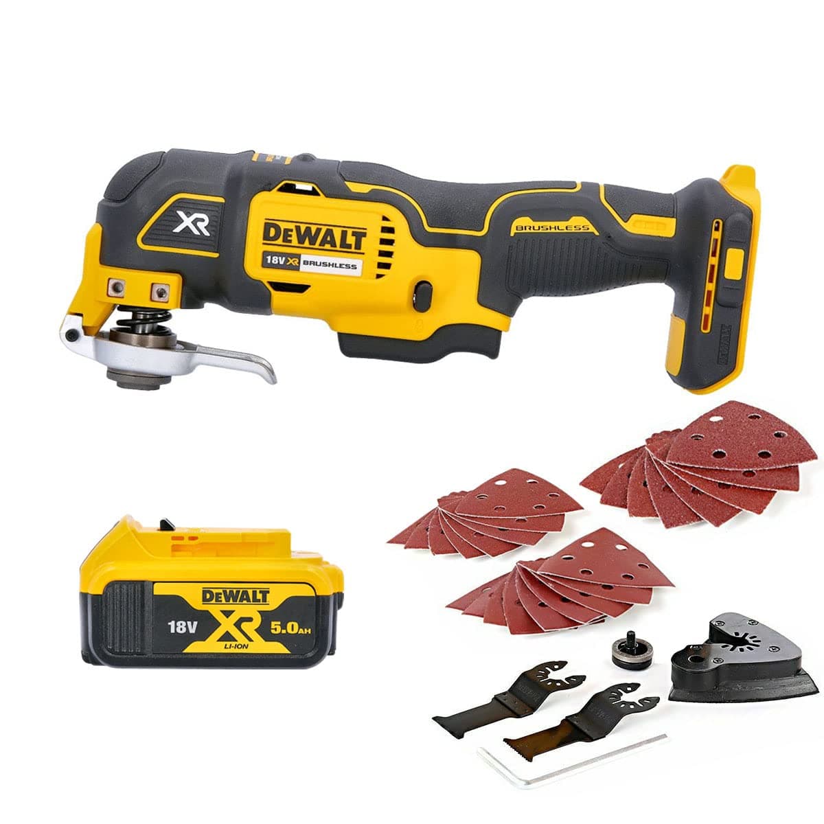 Outil multifonction DEWALT DCS355N 18 V Oscillant pour Professionnels avec Batterie DCB184 5,0 Ah