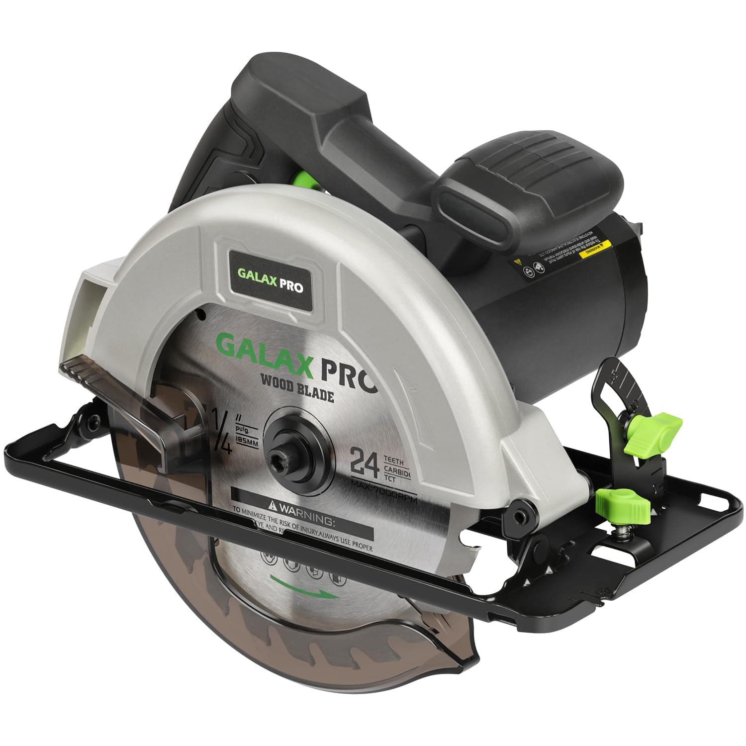 Scie Circulaire GALAX PRO 1400W 6000RPM Bois Profondeur de Coupe Max 62mm Lama 185mm