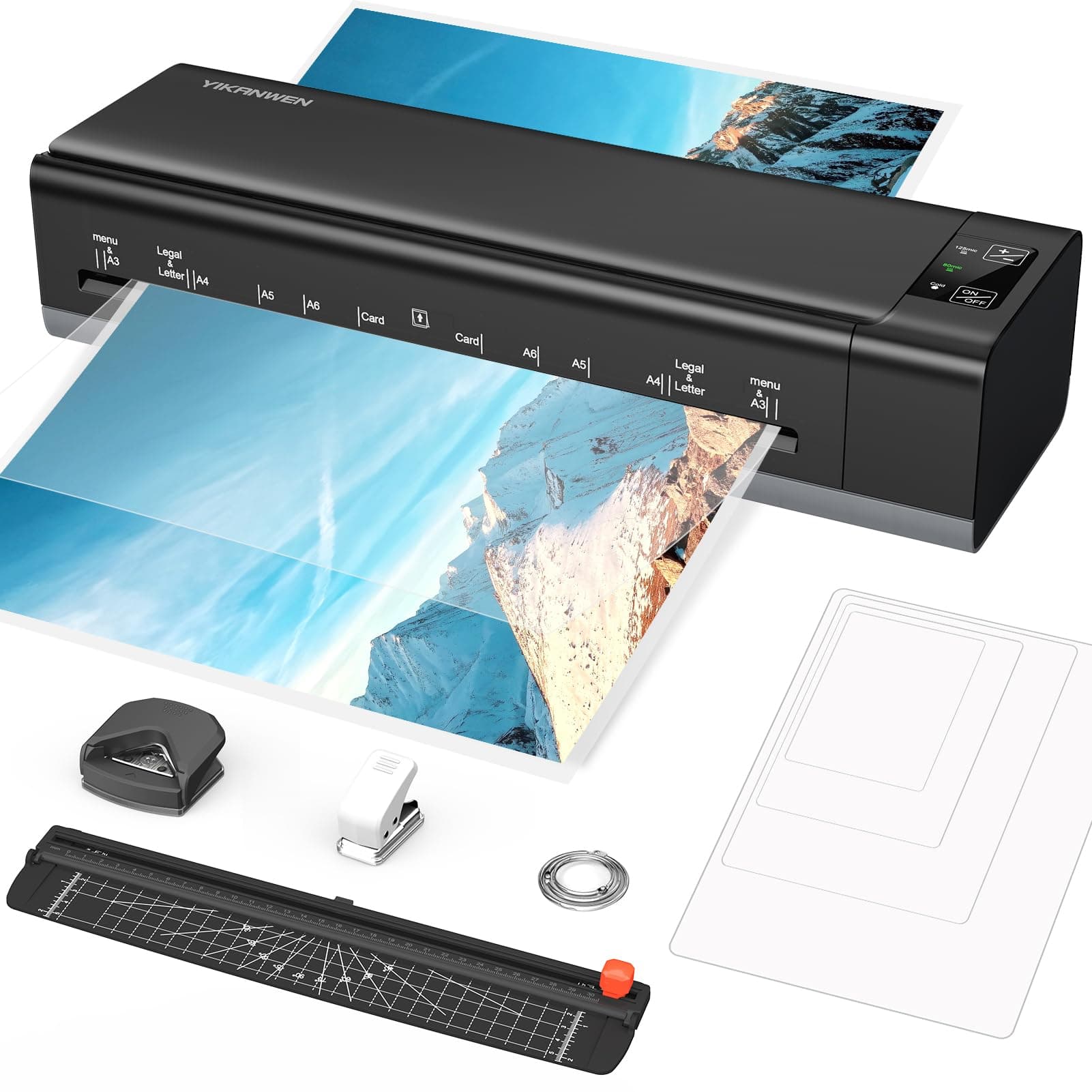 Plastifieuse Plastifieuse A3 A4 A5 A6 Plus de Tracas, Tout en Un Mode Chaud/Froid 30 Feuilles Multi Format Massicot Perf
