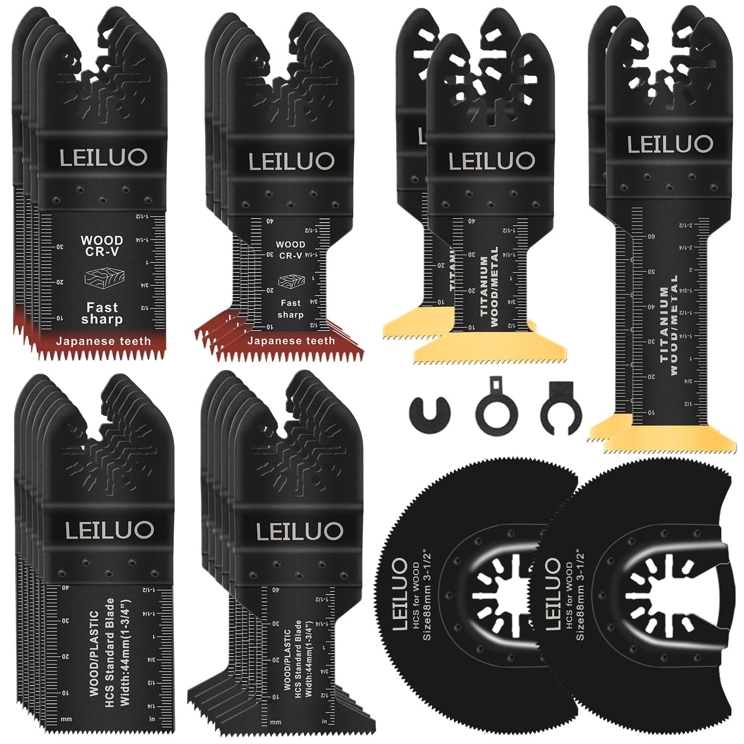 Ensemble de 29 lames LEILUO pour scie multi-outils, compatible avec Einhell, Makita, DTM51Z, Dremel et Parkside - parfai