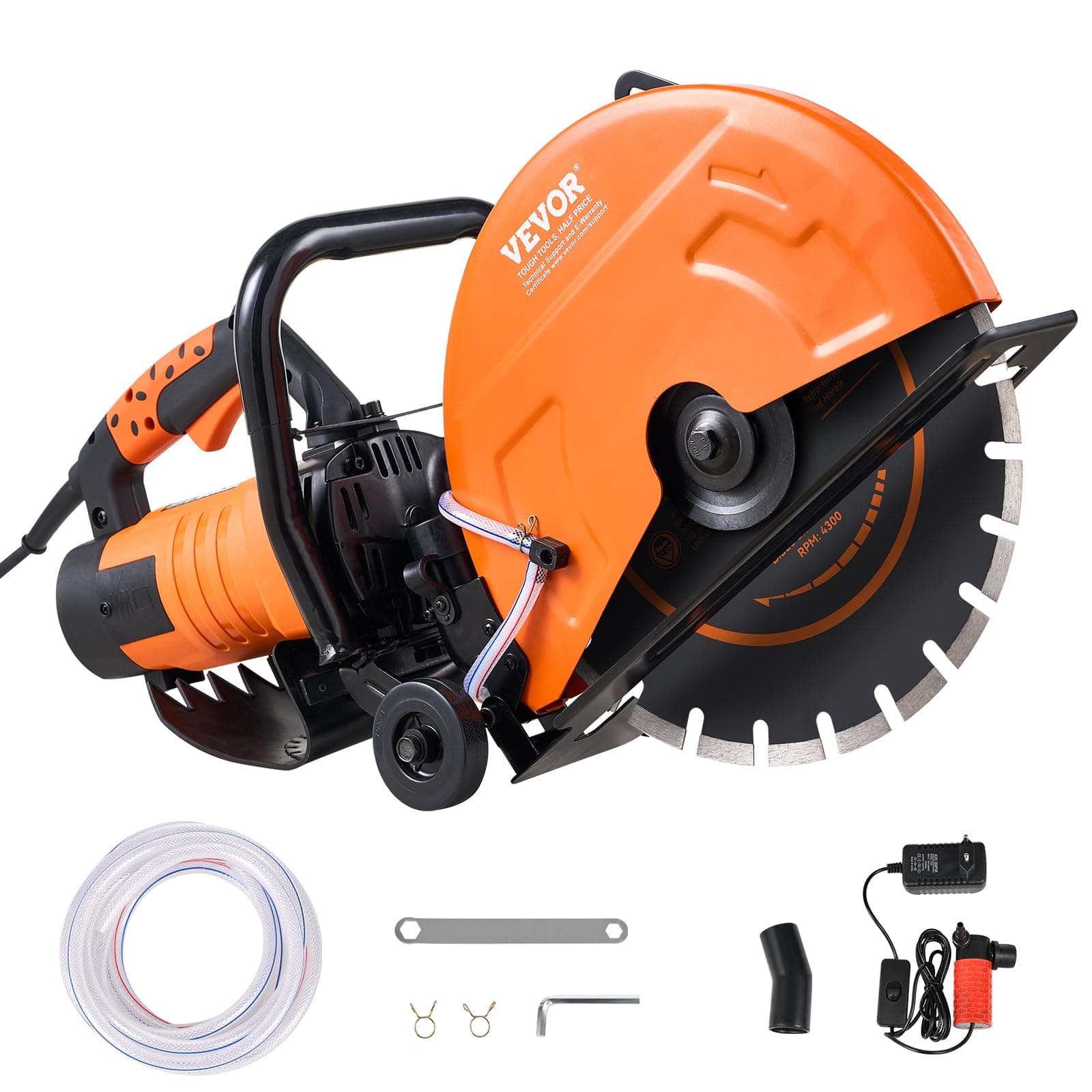 VEVOR Scie à béton électrique puissance élevée 2800 W pour professionnels en construction profondeur de coupe 127 mm sci
