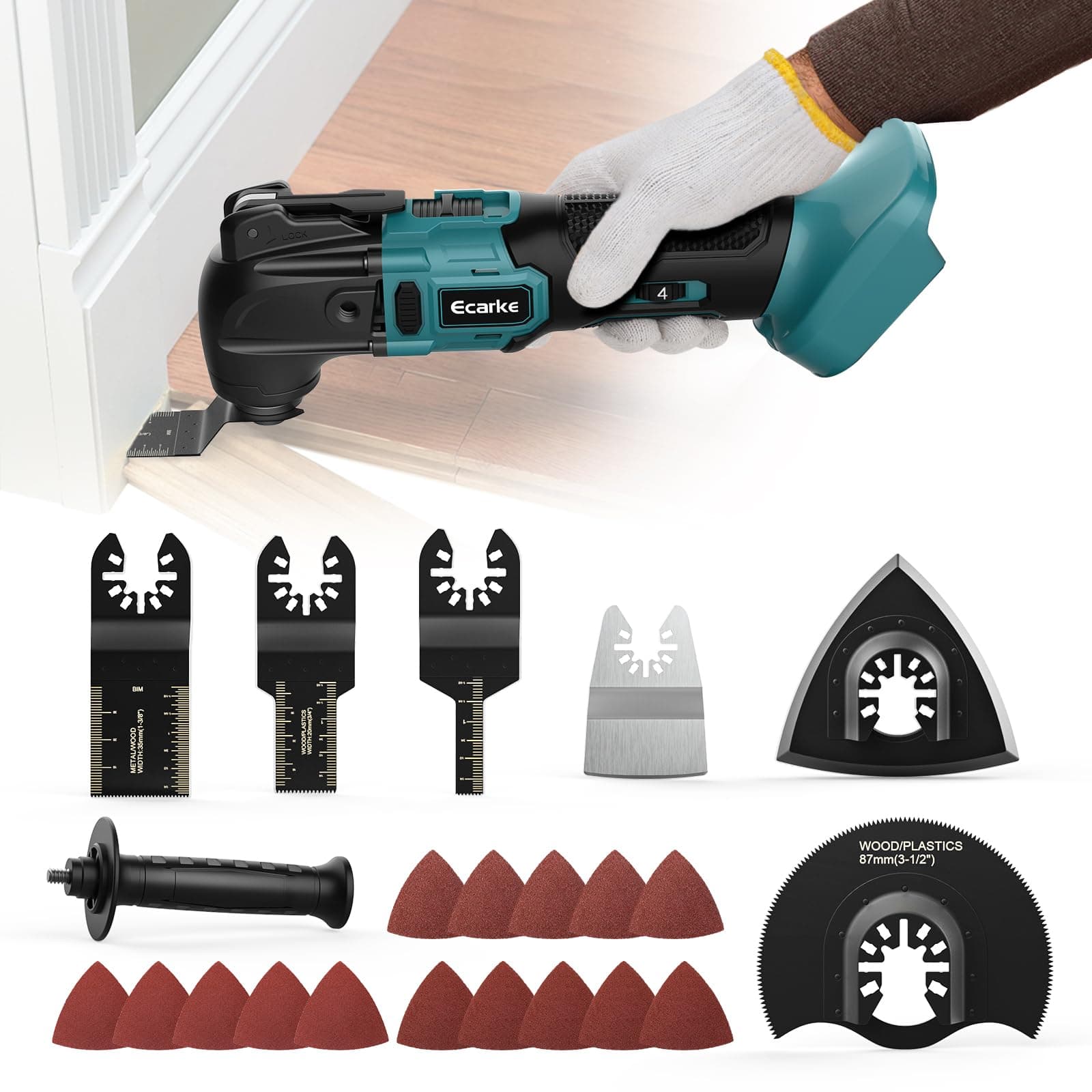 Ecarke Outil multifonction Makita 18 V Li-Ion, 6 vitesses réglables, moteur sans balais, parfait pour travaux de bricola