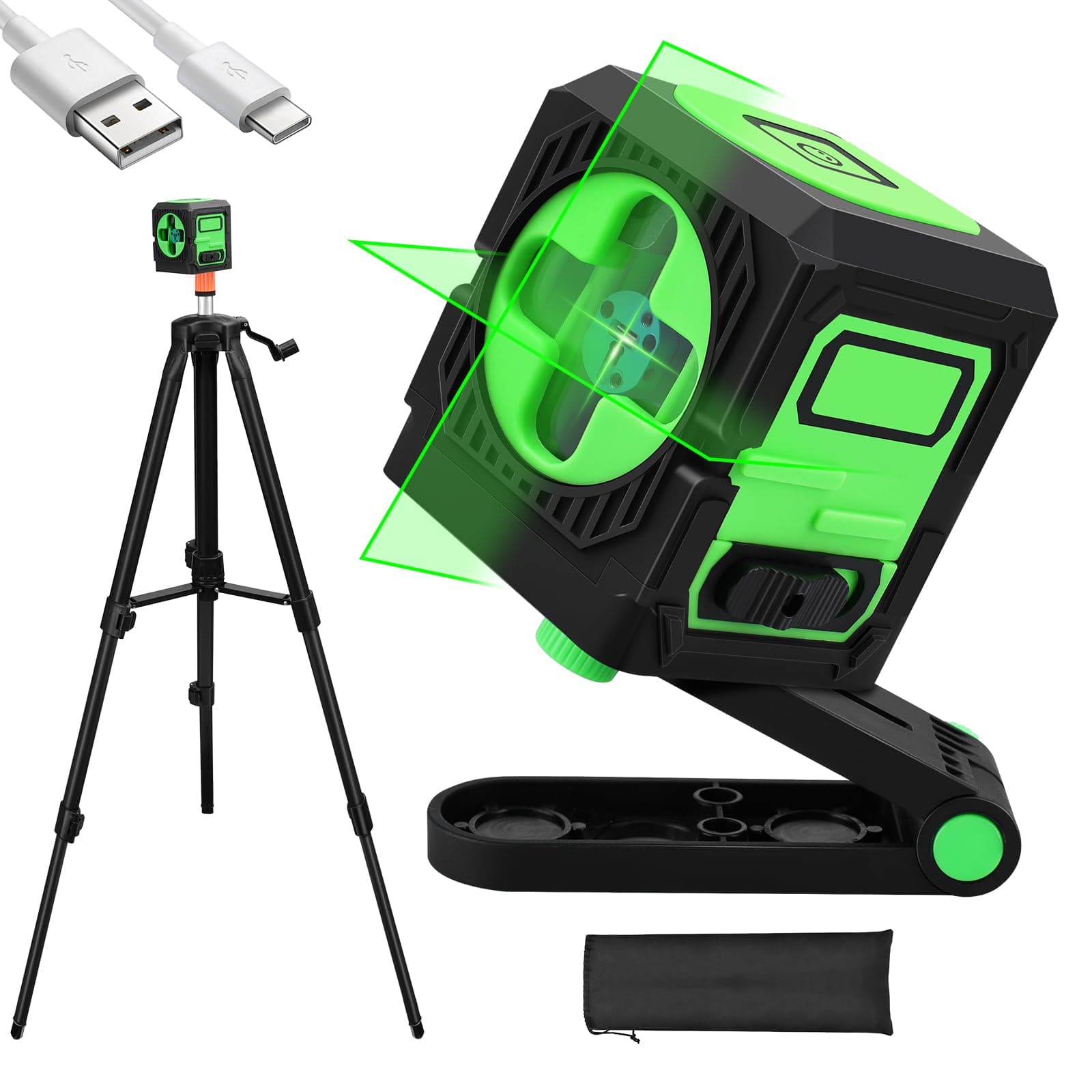 Niveau laser Lytool 1,2m vert rechargeable USB-C 3 niveaux luminosité
