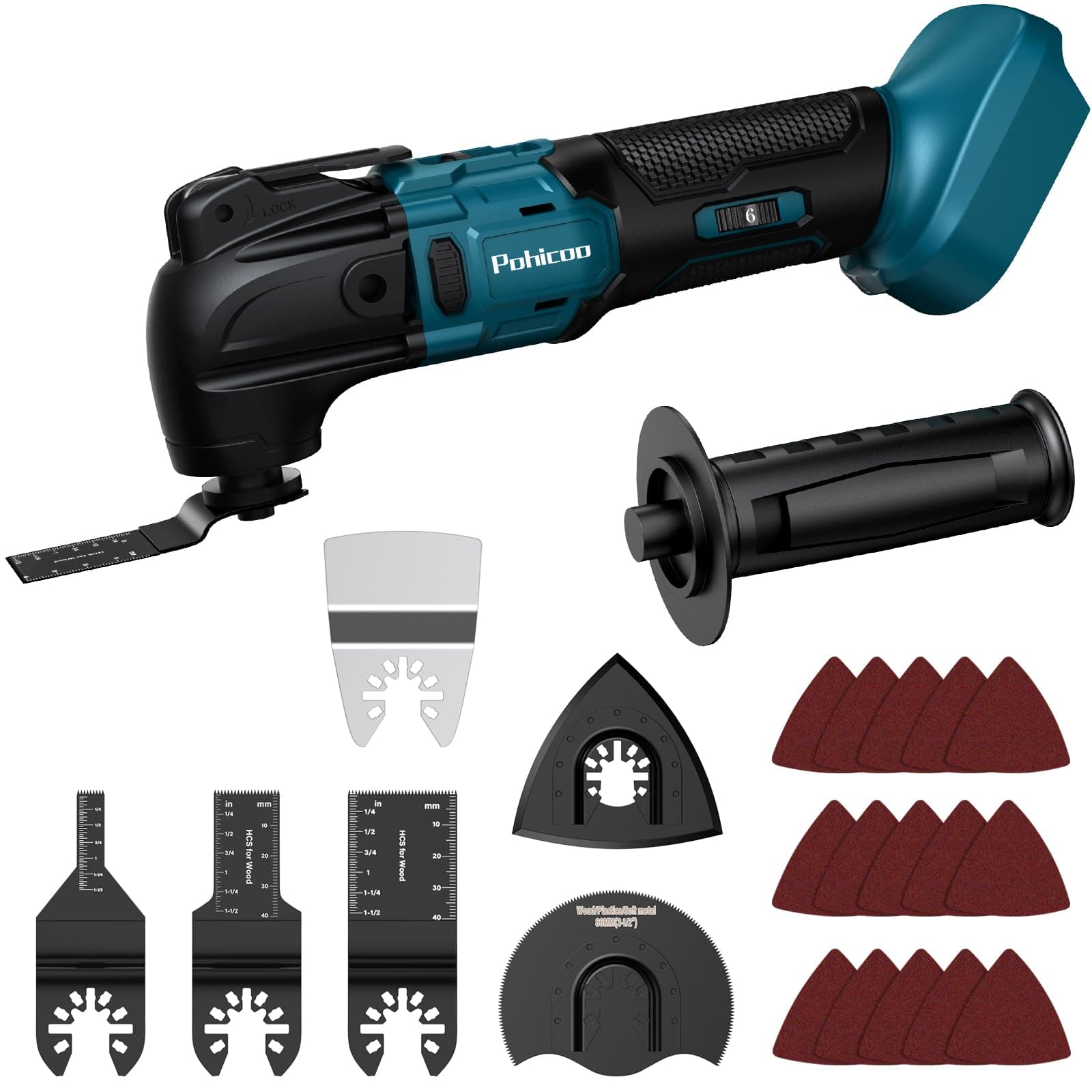 Outil Multifonction Oscillant Sans Fil Makita, Scie Oscillante à 6 Vitesses Réglables, Multitool pour Gratter, Couper et