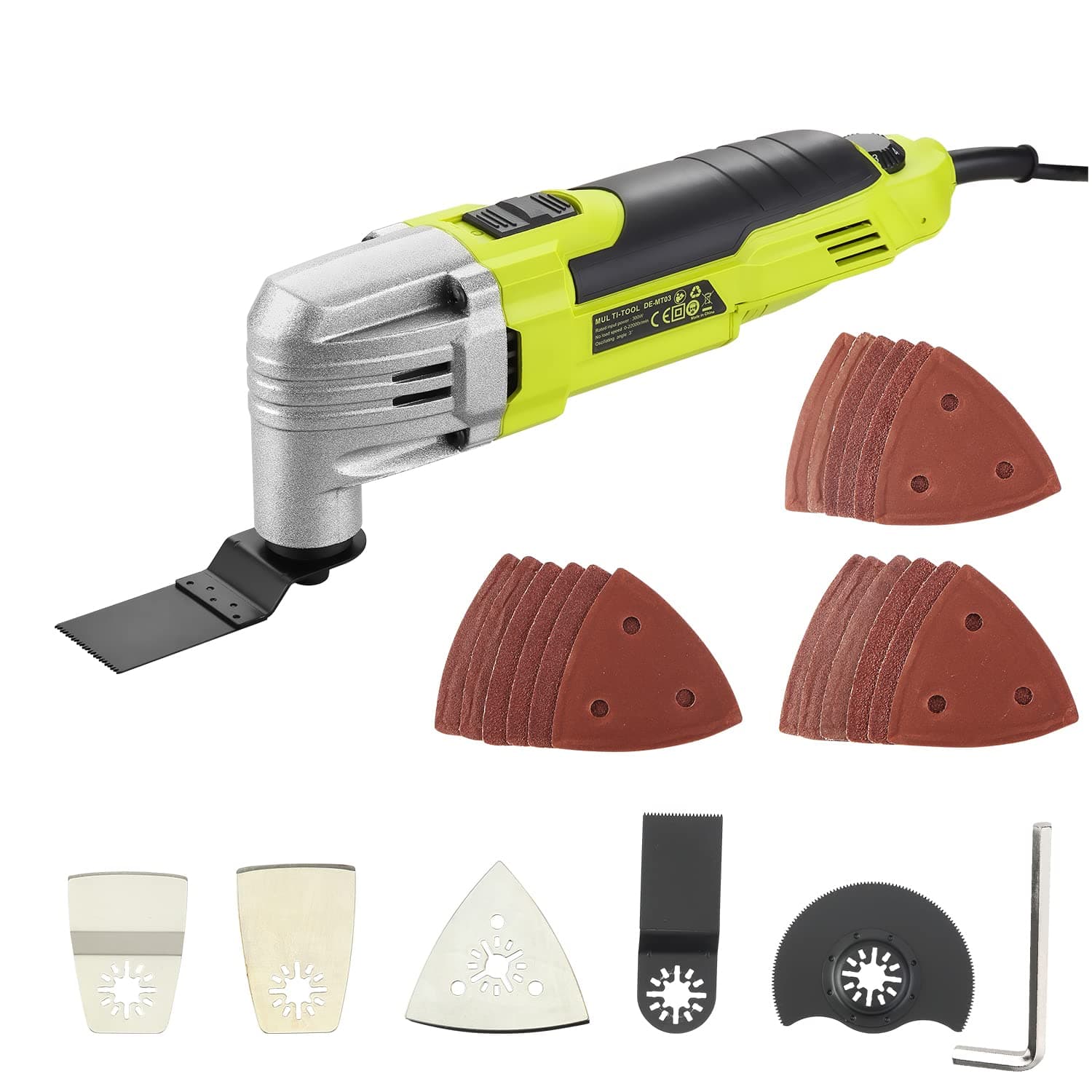 Outils Oscillants DEWINNER, 6 vitesses variables 0-23000RPM, outil multifonction 300W, accessoires avec lames multifonct