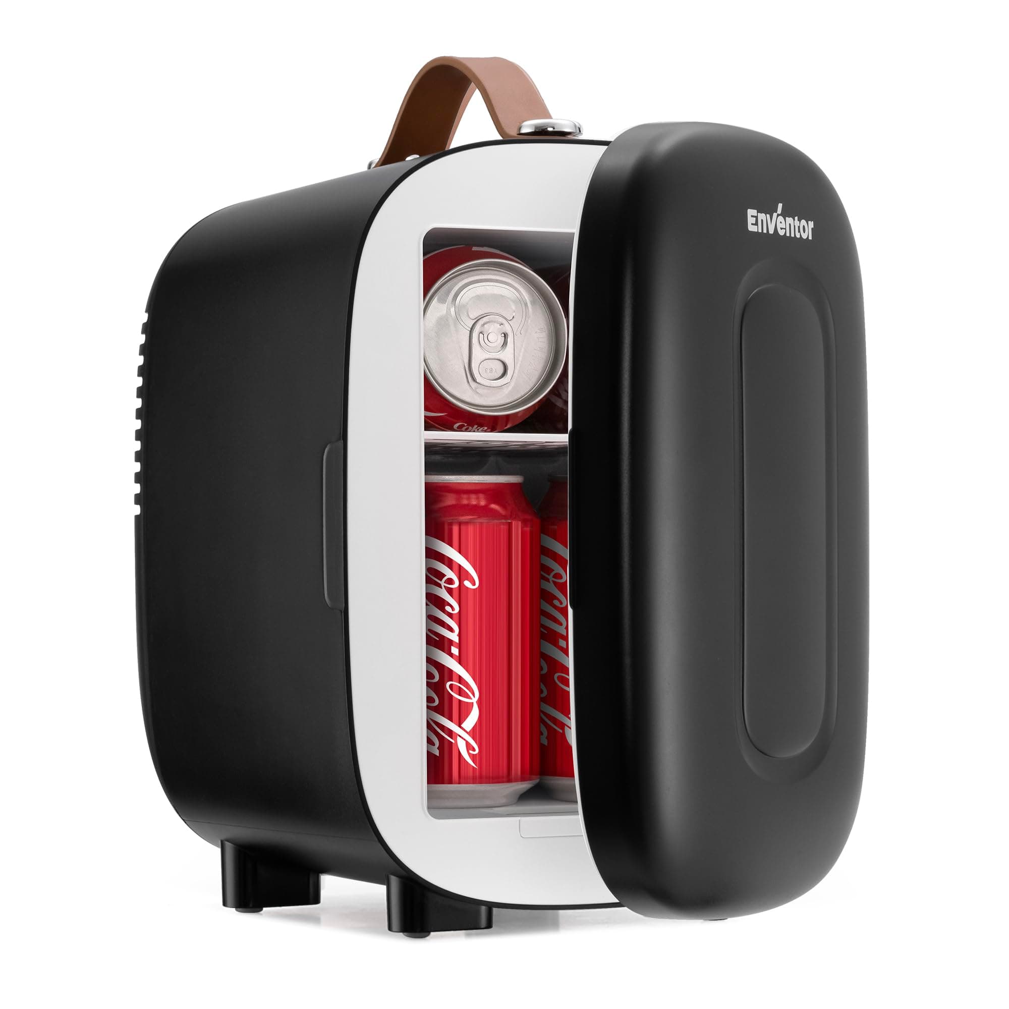 Enventor Mini Frigo pour voiture et chambre, 4 litres, alimentation CA + 12V CC, noir