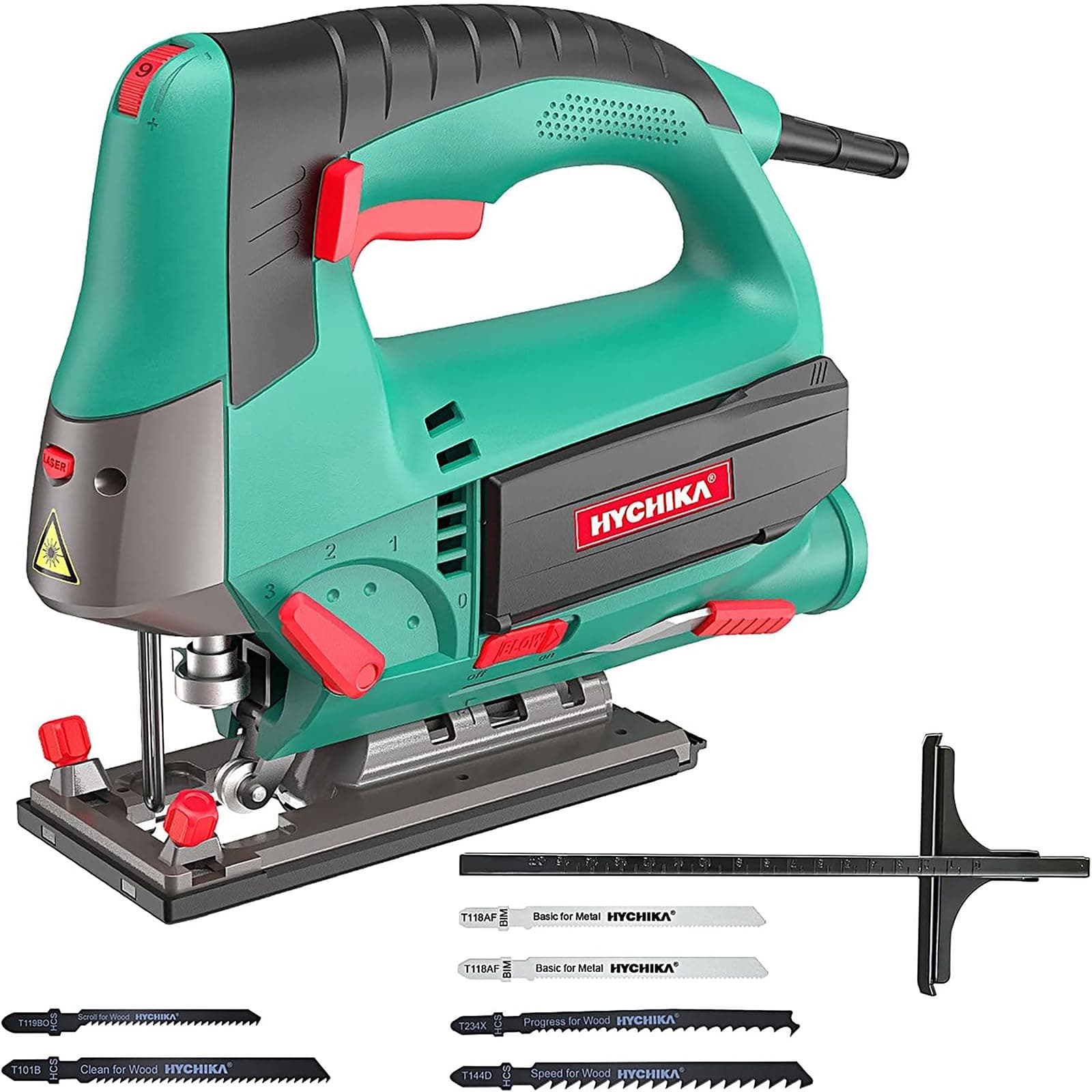 HYCHIKA Scie Sauteuse 800W Pour Professionnels, Capable de Couper de grandes Quantités de Matériaux, Idéale pour le Bois