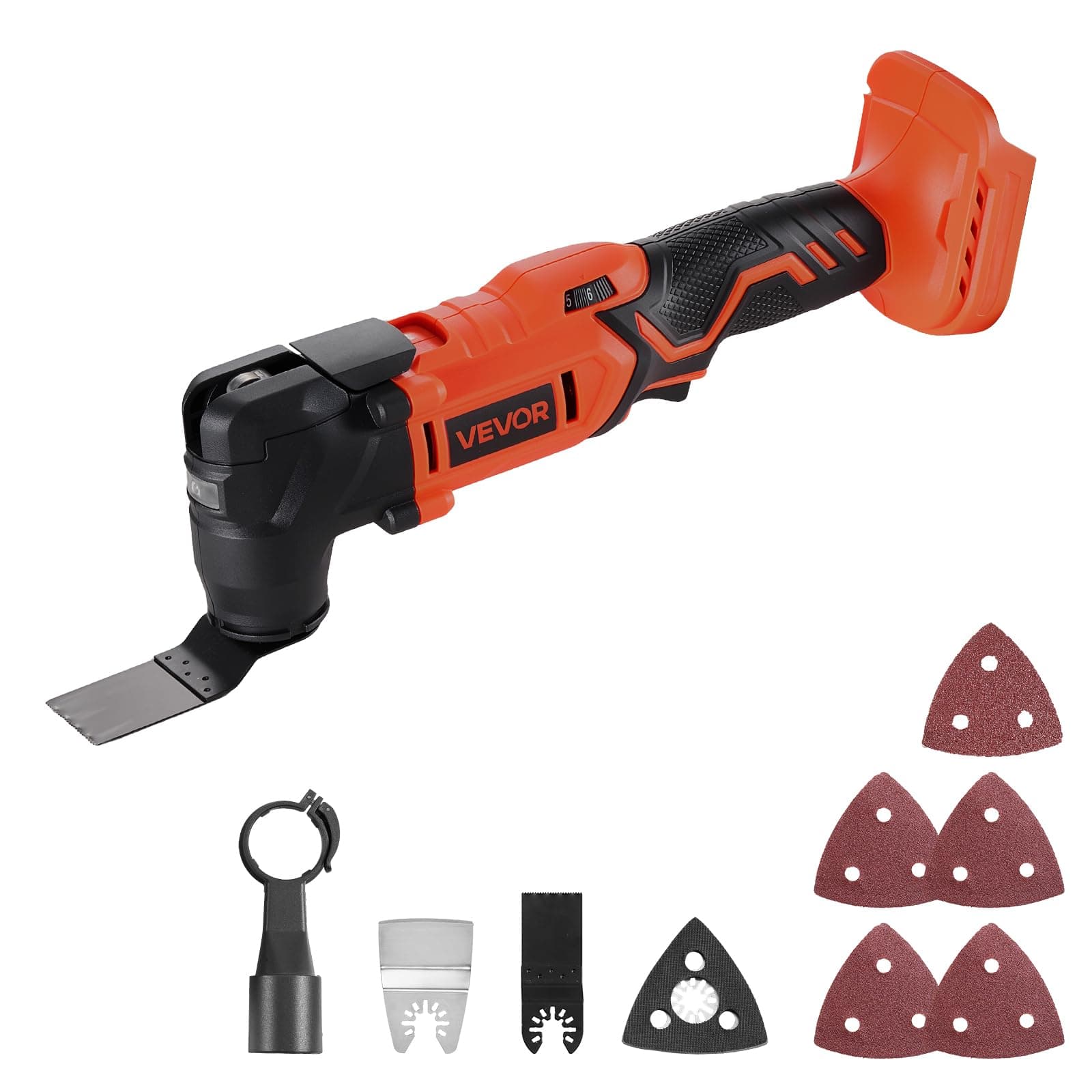 Outil multifonction VEVOR oscillant sans fil 20V pour professionnels en atelier et maison, 6 vitesses variables, angle o