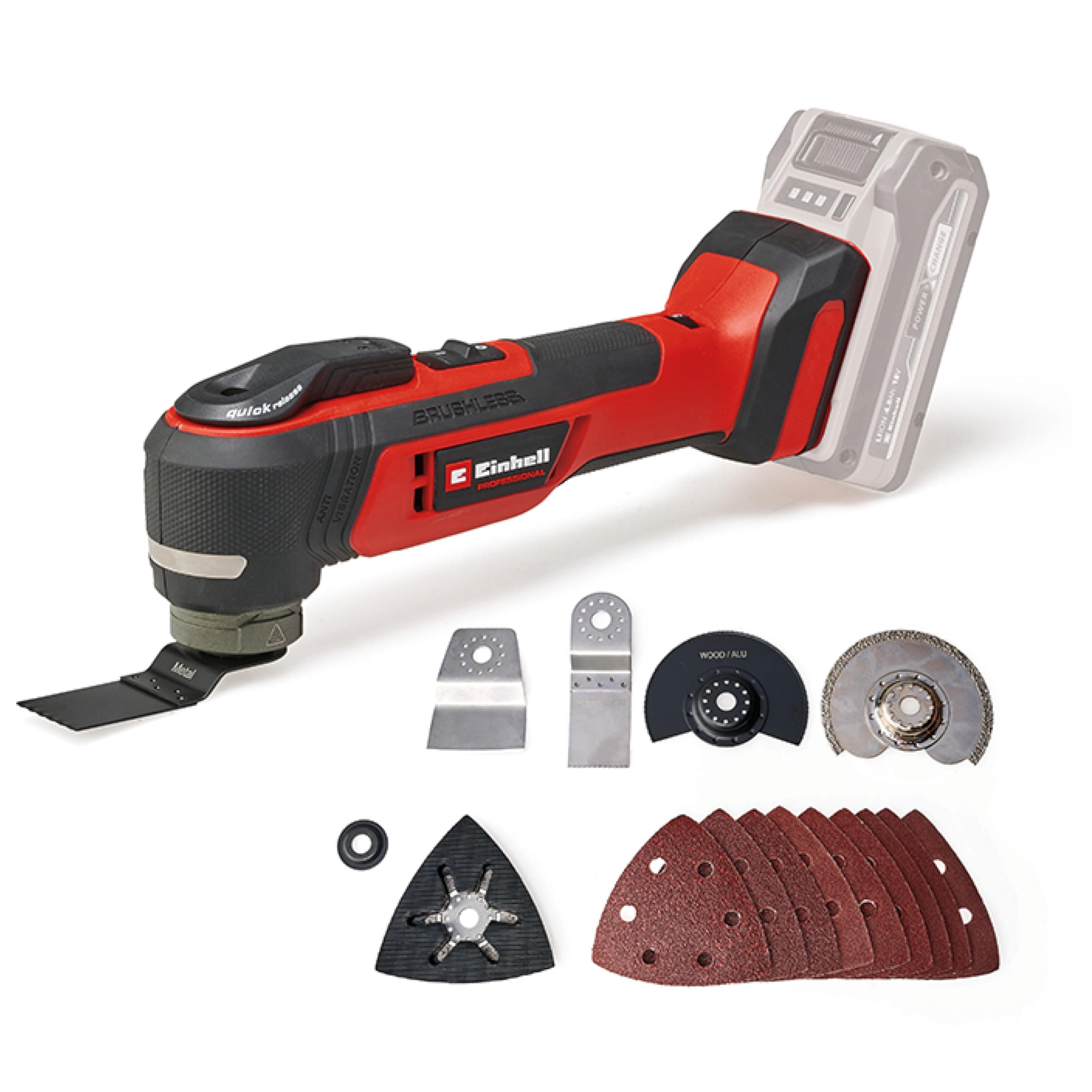 Einhell Professional Outil multifonction sans fil TP-MG 18 Li BL-Solo Power X-Change pour professionnels en chantier éle