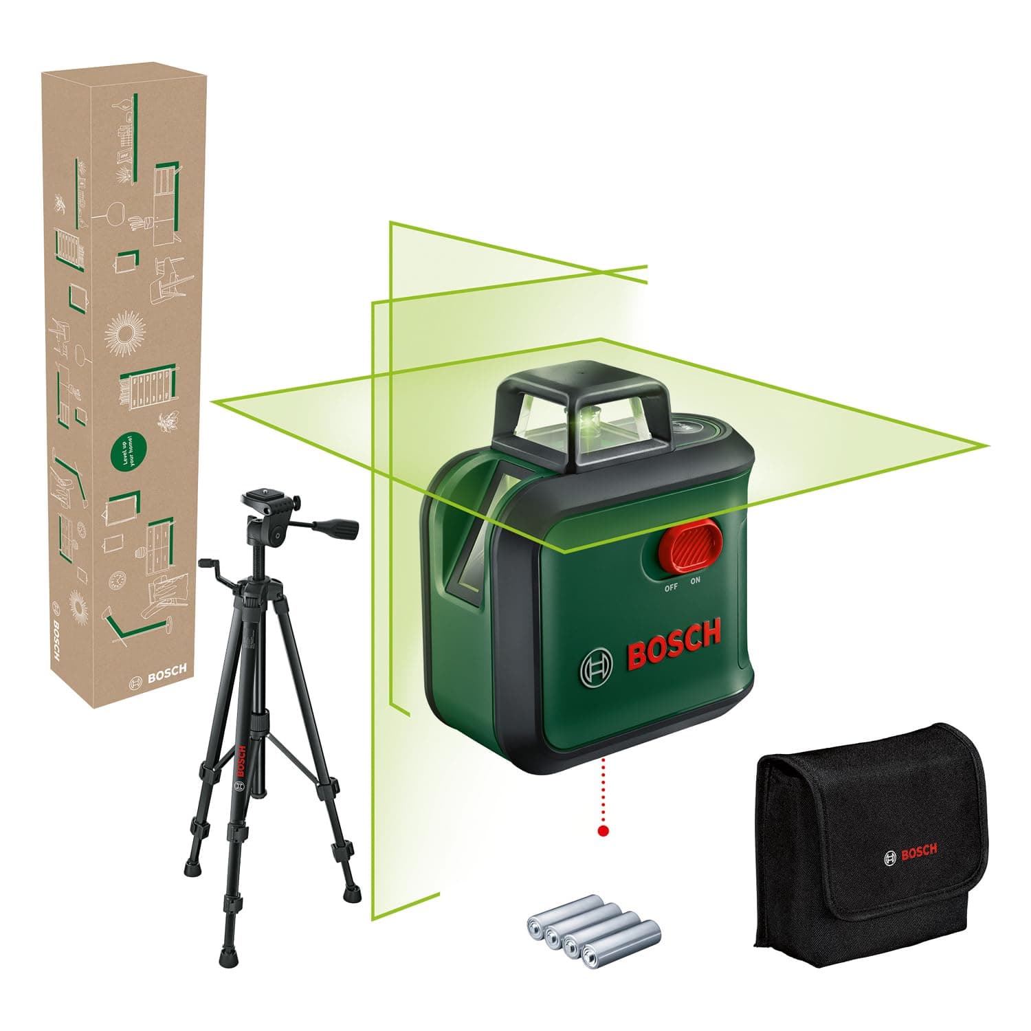 Bosch Laser lignes Advanced Level 360 avec trépied premium pour professionnels de l'attrition et aménagement intérieur e
