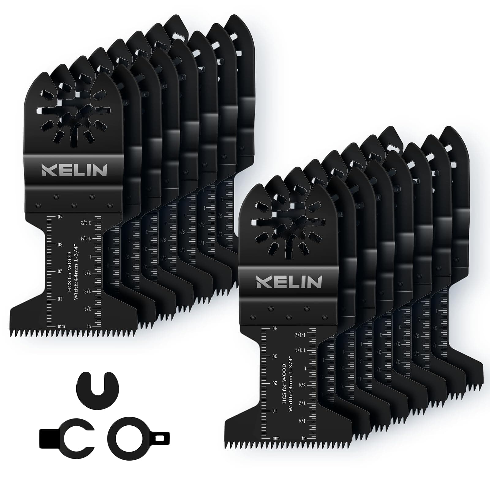 KELIN Lot de 16 lames de scie multifonction with sharp Japanese teeth - Outillages oscillants - Traversées nettes pour b