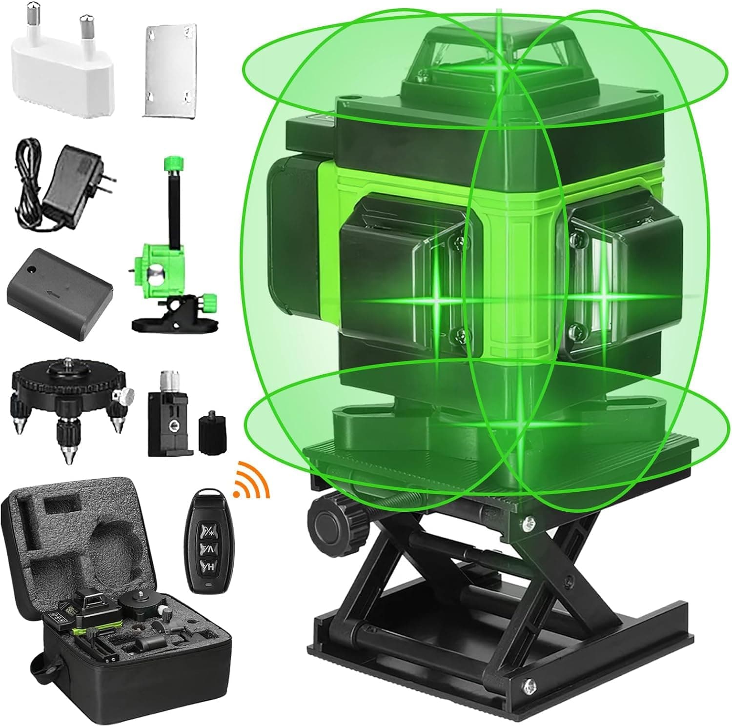 Niveau Laser 4D 16 Lignes Autonivelant Niveau Laser Vertical Horizontal Batteries Rechargeables 2600mAh (A)