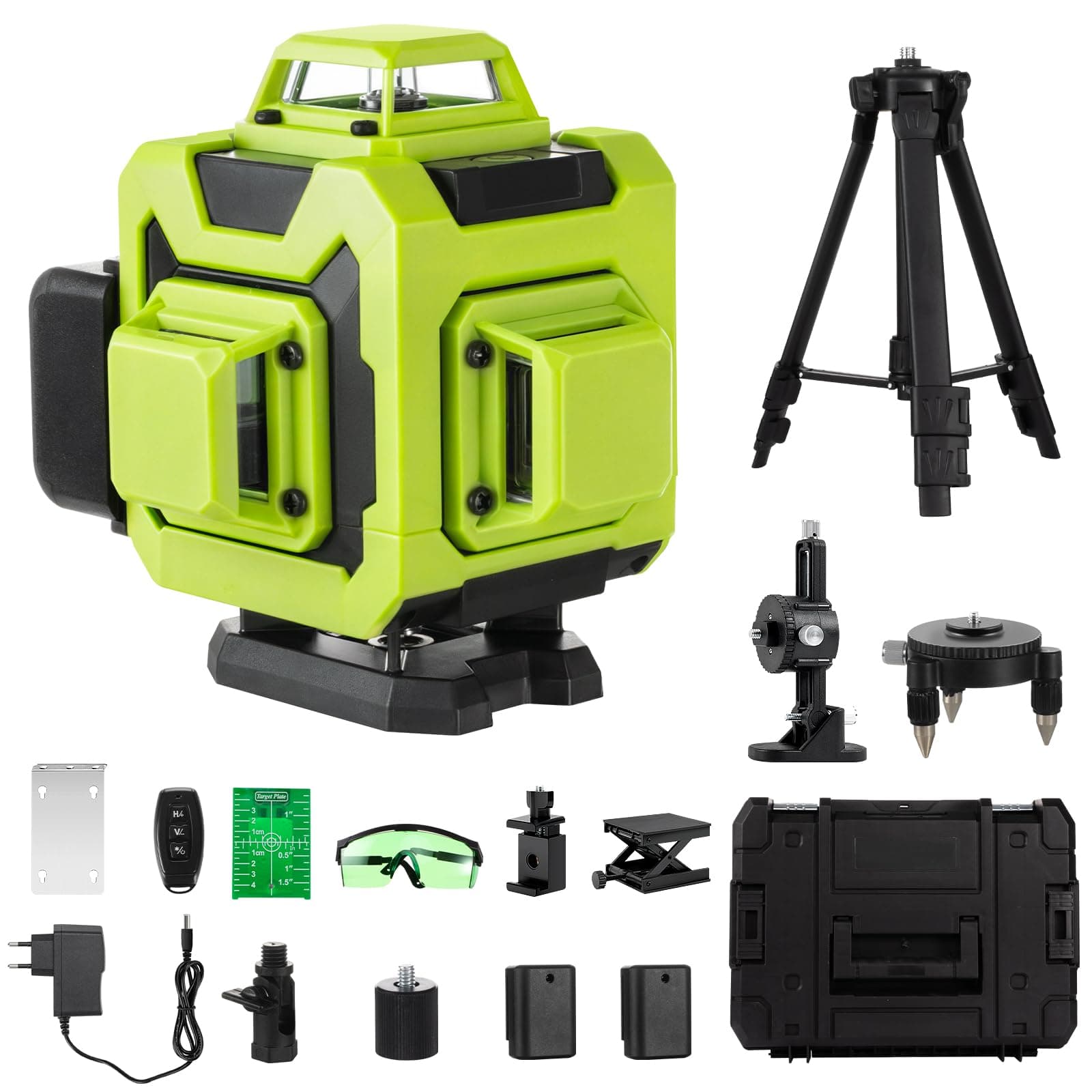 Niveau laser STANEW 4 x 360° Autonivelant Verte 4D 16 Ligne Horizontal et Verticale Avec Télécommande Intégrée et Tripod
