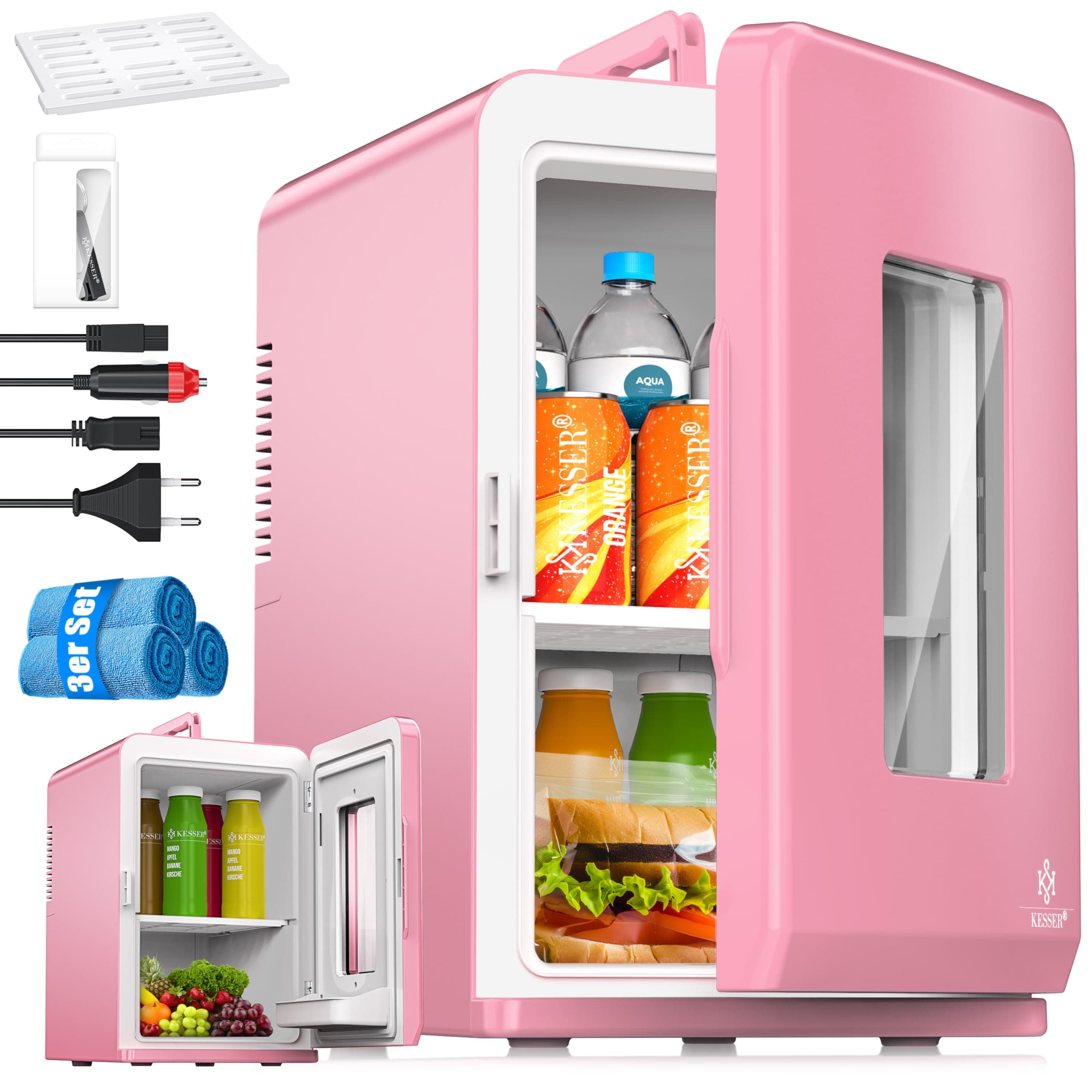 KESSER® Mini réfrigérateur 2 en 1 pour Voyageurs | Glacière portable | Capacité de 15 litres avec Fonction de Chauffage