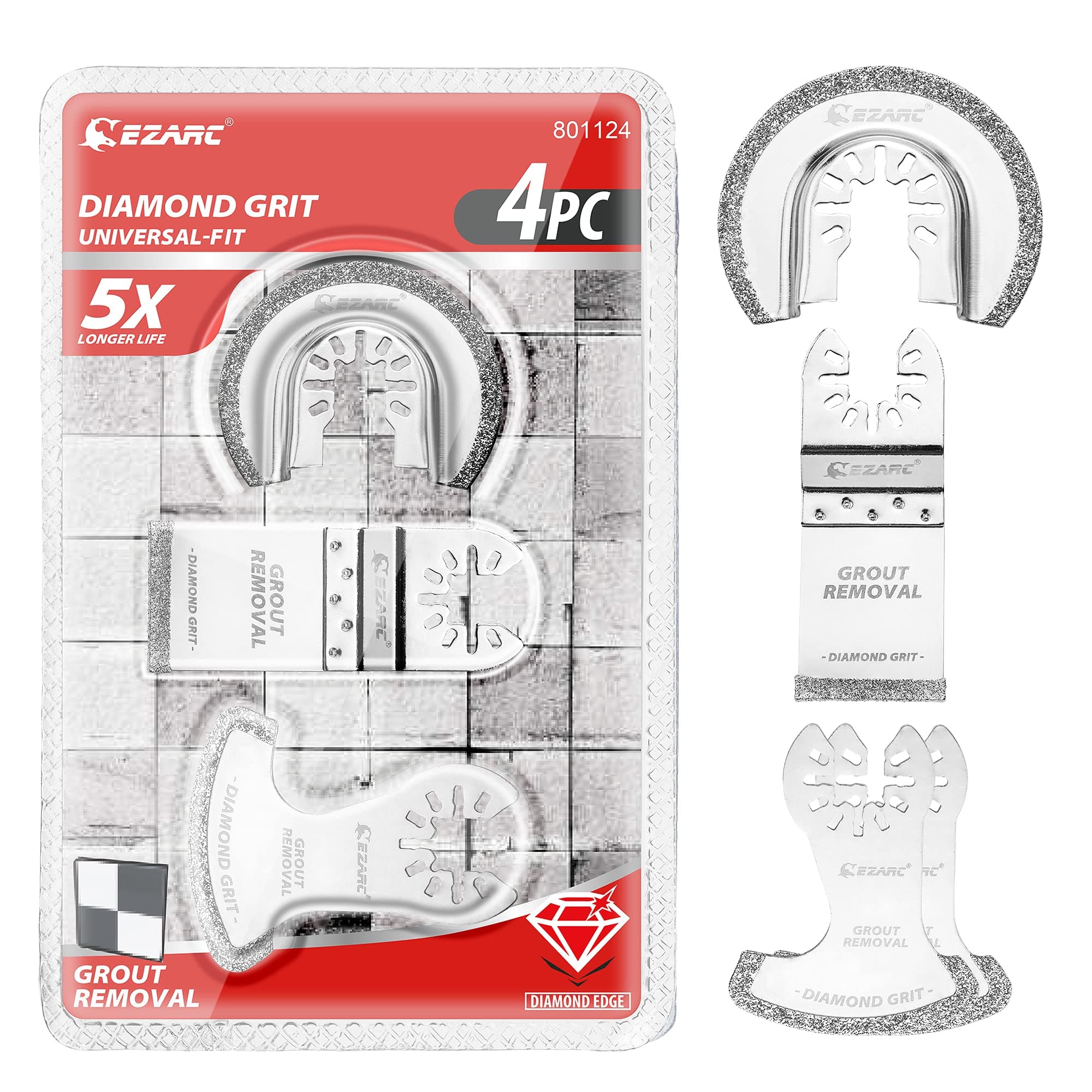 EZARC lame oscillante diamantée, précises et durables pour enlever le mortier de joint, adaptées aux professionnels, pac