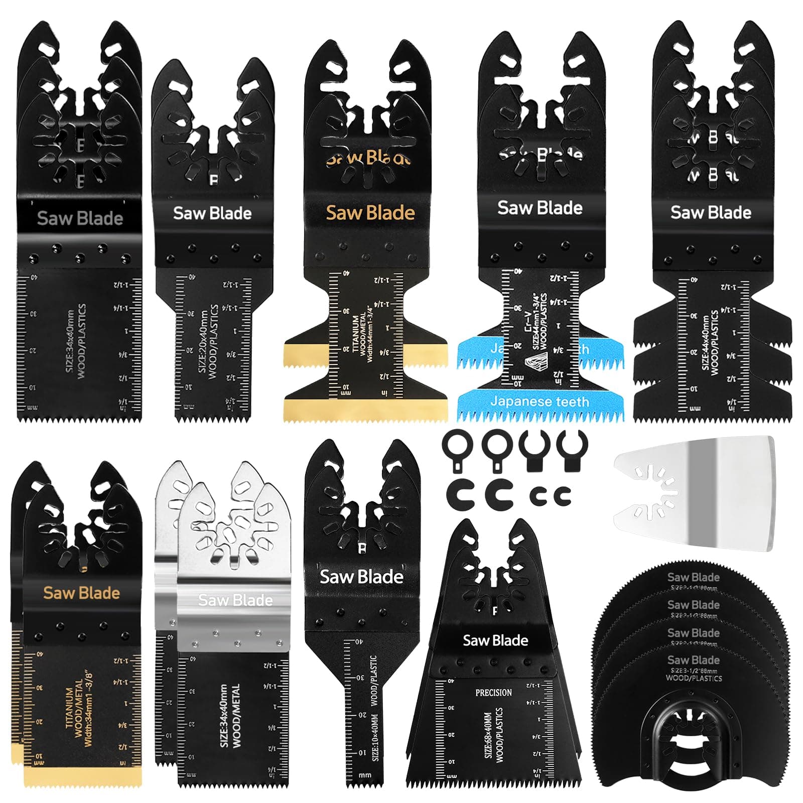 USHOP Lames de Scie Oscillantes Multifonction pour Professionnels,Ensemble de Lames Universelles Scie Oscillante,Outils