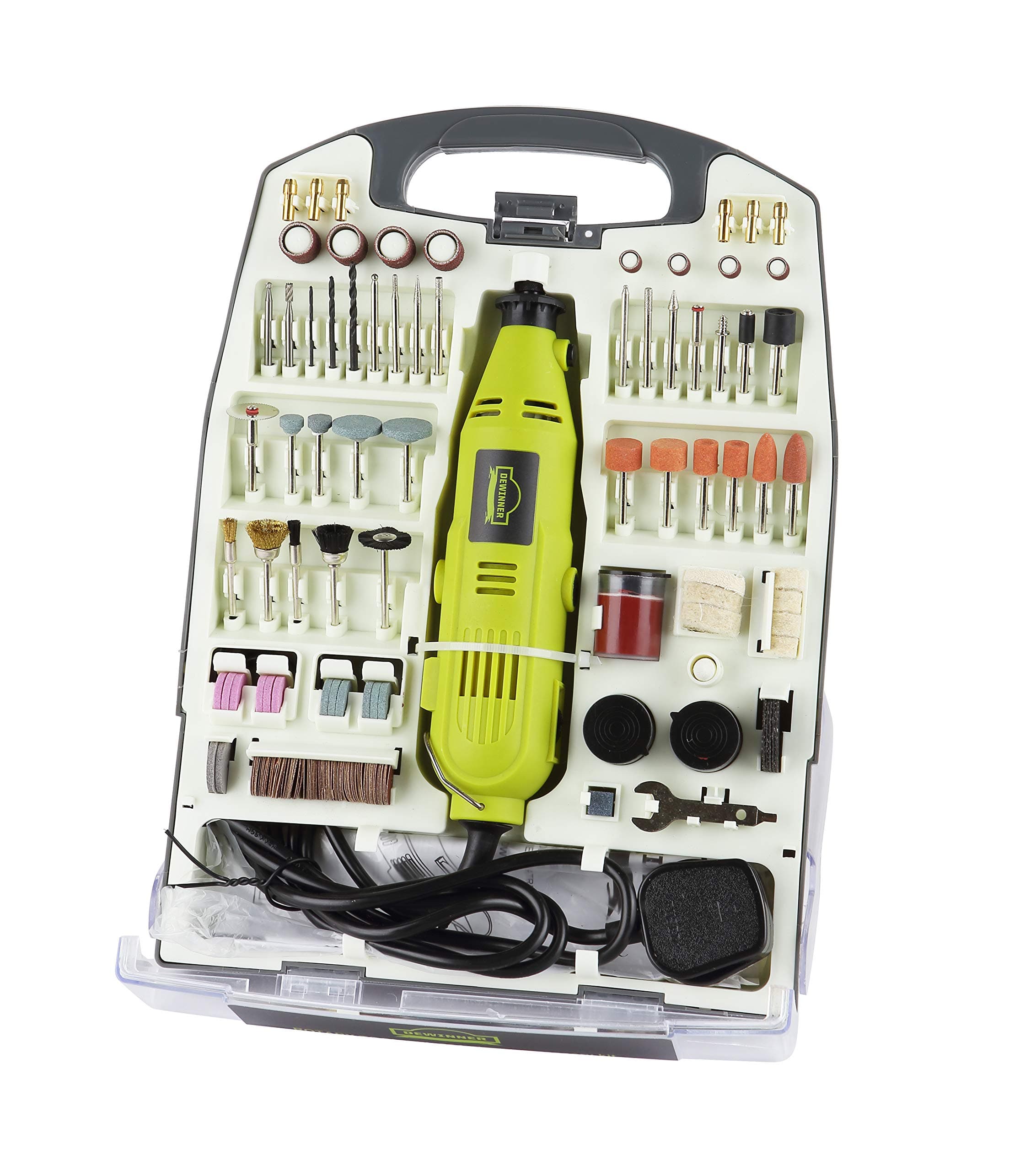 DEWINNER Outils Rotatifs Multifonction 233pcs, Puissant Outil Rotatif Electrique Idéal pour Professionnels et Amateurs,