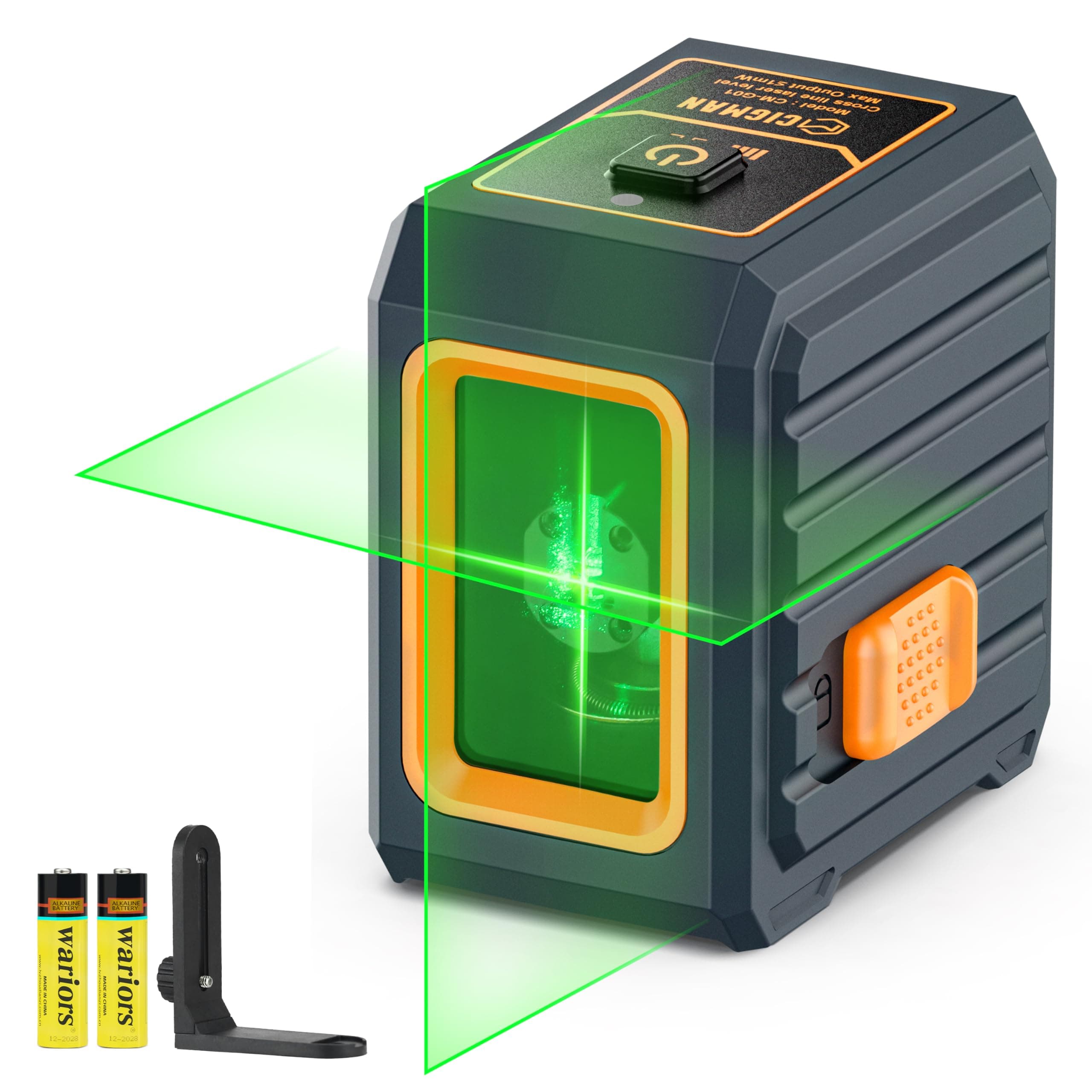 Niveau laser vert CIGMAN automatique et manuel, 30 m de portée, 4 niveaux de luminosité, précision ± 0,3 mm/1 M, batteri