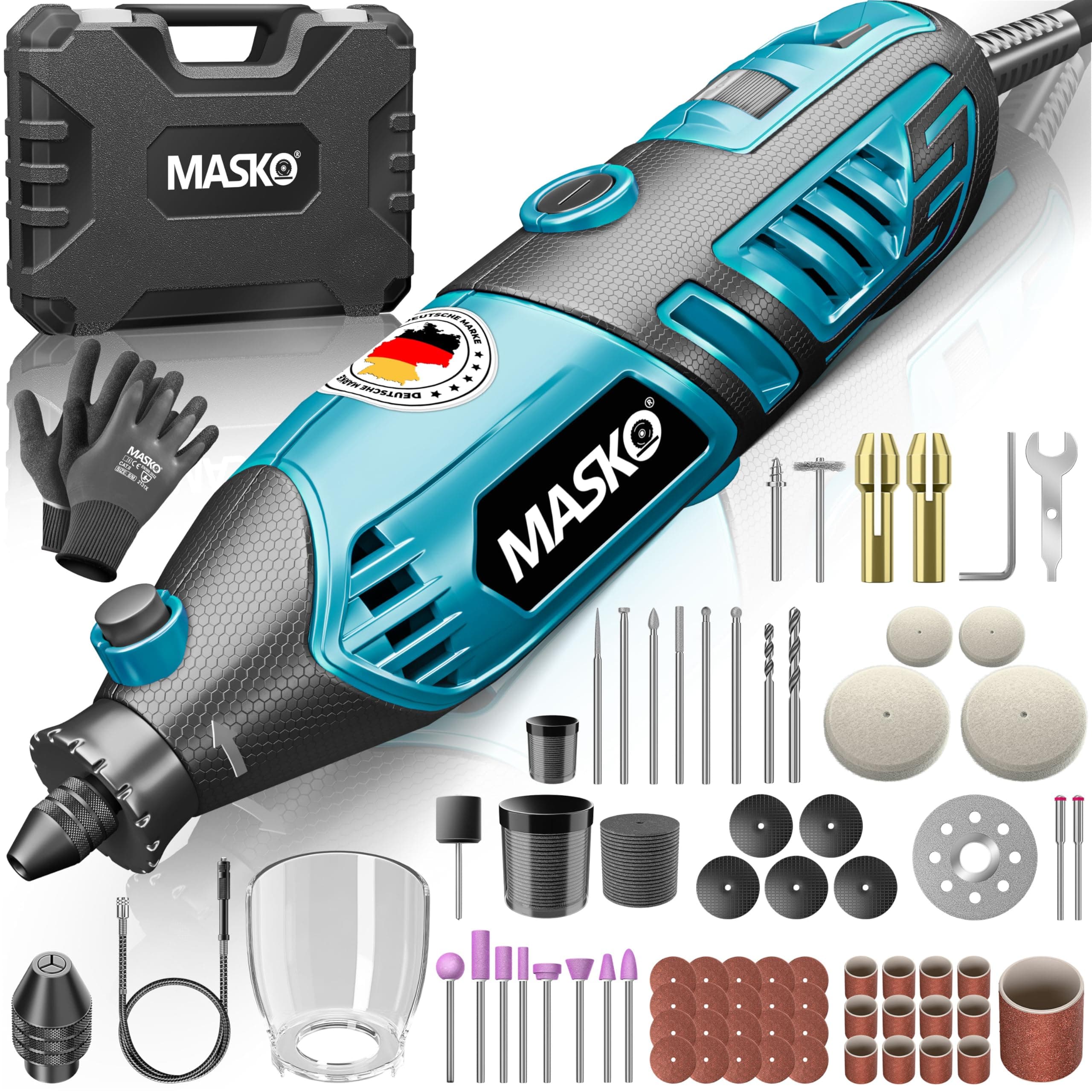 MASKO® outil multifonction puissant 200 W avec vitessevariable 10 000 à 40 000 tr/min Outil rotatif Mandrin à serrage ra