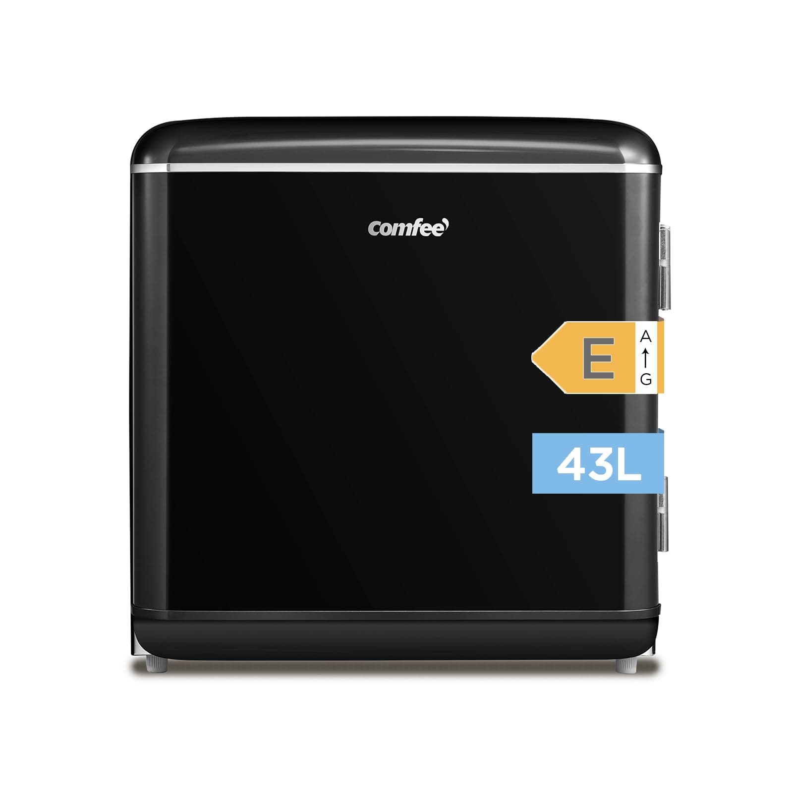 Comfee' RCD50BL2EURT(E) Mini Réfrigérateur Monoporte Noir, Idéal pour la Maison et le Bureau, Capacité de 47L, Bruit Réd
