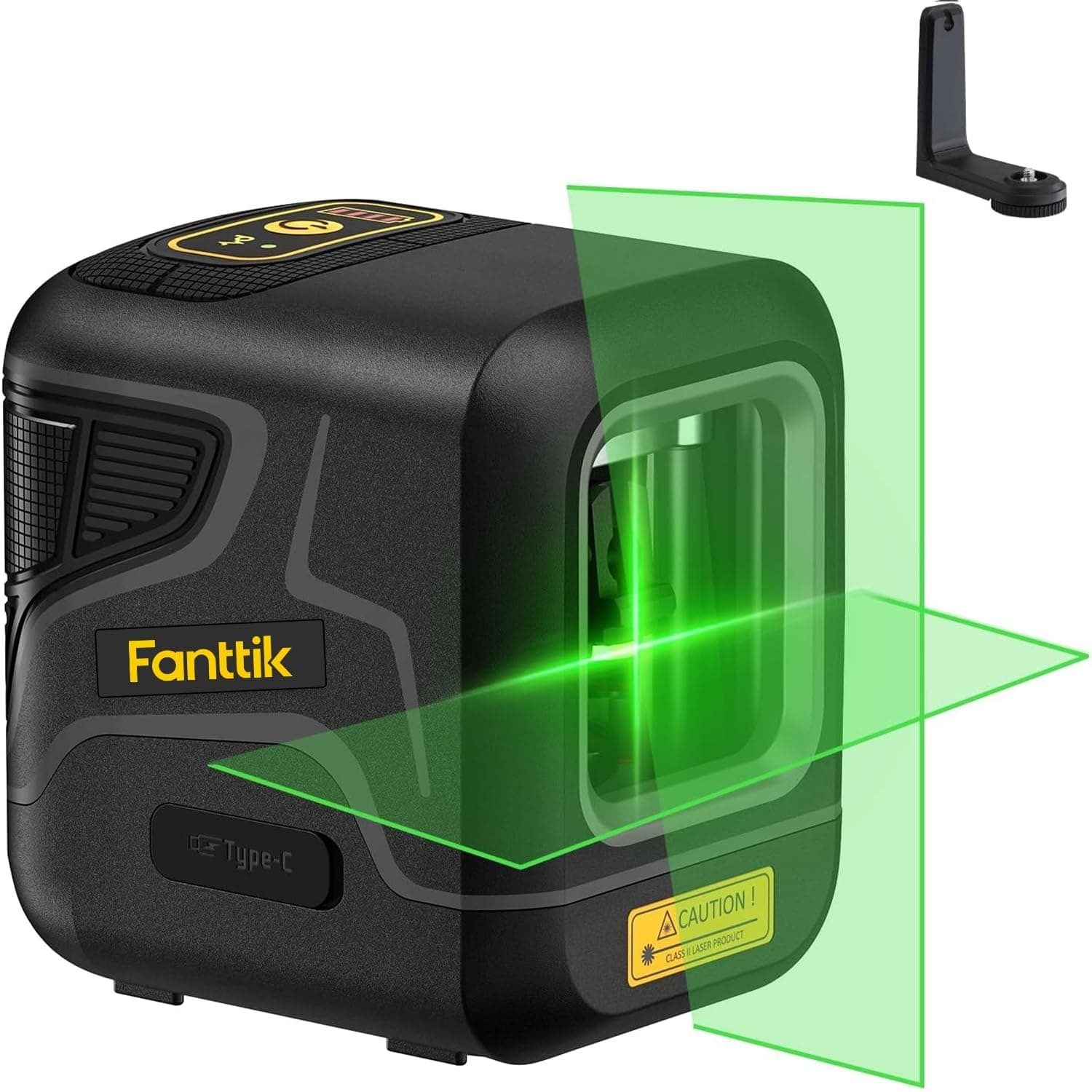 Fanttik D2 Niveau laser Autonivelant Noir - Laser à Lignes Vert 30m | Batterie Rechargeable USB-C | Support Magnétique 3